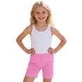 thumbnail image 3 of Kids Girls Soft Biker Shorts Elastic Waist Basic Solid Shorts Breathable Shorts for Daily Wear Gym Sports Light Pink 5-6 Years, 3 of 7