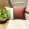 thumbnail image 2 of The HomeCentric Decorative Lumbar Pillow Cover Rust , 12"x22" (30x55 cm) Silk Color Block, Patchwork, Silk Pillow Covers For Sofa, Couch, Bed, And outdoor, Patchwork Modern Style - Rust Silk Essence, 2 of 10