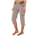 thumbnail image 1 of WILLBEST Pantalones Casuales de Verano para Mujer, Pantalones de Bolsillo para Exteriores, Pantalones Cortos Cargo Holgados, Monos Cortos, Ropa Deportiva Ligera y Cómoda Chica, 1 of 6