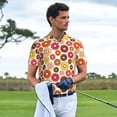 thumbnail image 3 of Pofeuu Donut Print Men's Loose Fit Midweight Short-Sleeve Pocket Polo-Medium, 3 of 6