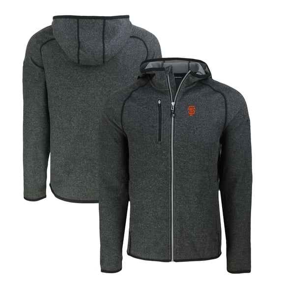 Men's Cutter & Buck Heather Charcoal San Francisco Giants Mainsail Full-Zip Hooded Jacket