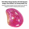 thumbnail image 3 of Pink Glitter Mango Squishy with Soft Squeeze Design, Pink with Glitter, for Relaxation Relief, Toy, 3 of 3