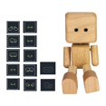 thumbnail image 1 of Adorno de muñeca de madera con pies temblorosos para salpicadero de coche, creativo, compacto y versátil. Marrón claro, 1 of 7
