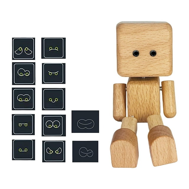 Adorno de muñeca de madera con pies temblorosos para salpicadero de coche, creativo, compacto y versátil. Marrón claro