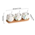 thumbnail image 2 of Ceramic Sugar Bowl With Lid, Porcelain Sugar Pot With Spoon, Small Salt Pot, Storage Jar , For Coffee Bar, Restaurant-Flower-3 Set, 2 of 8