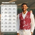 thumbnail image 7 of Yuyamidu Music Note Mens Suit Vest Snowflake Business Casual Dress Waistcoat Vest Size XL Christmas Formal Wedding Vests for Suits or Tuxedo, Red, 7 of 7
