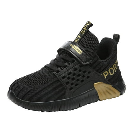 Ketyyh-chn99 Toddler/Little Kid Girls Running Shoes Kids Girls Boys Shoes Wide Barefoot Shoes Kids Anti-Slip Sneakers Lightweight Hiking Sneakers for Toddler Little Big Kid Size for US 9 Gold