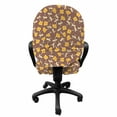 thumbnail image 3 of Floral Office Chair Slipcover, Continuous Flowers Autumnal Tones Vintage Look Pattern, Protective Stretch Decorative Fabric Cover, Standard Size, Mustard Cocoa, by Ambesonne, 3 of 5