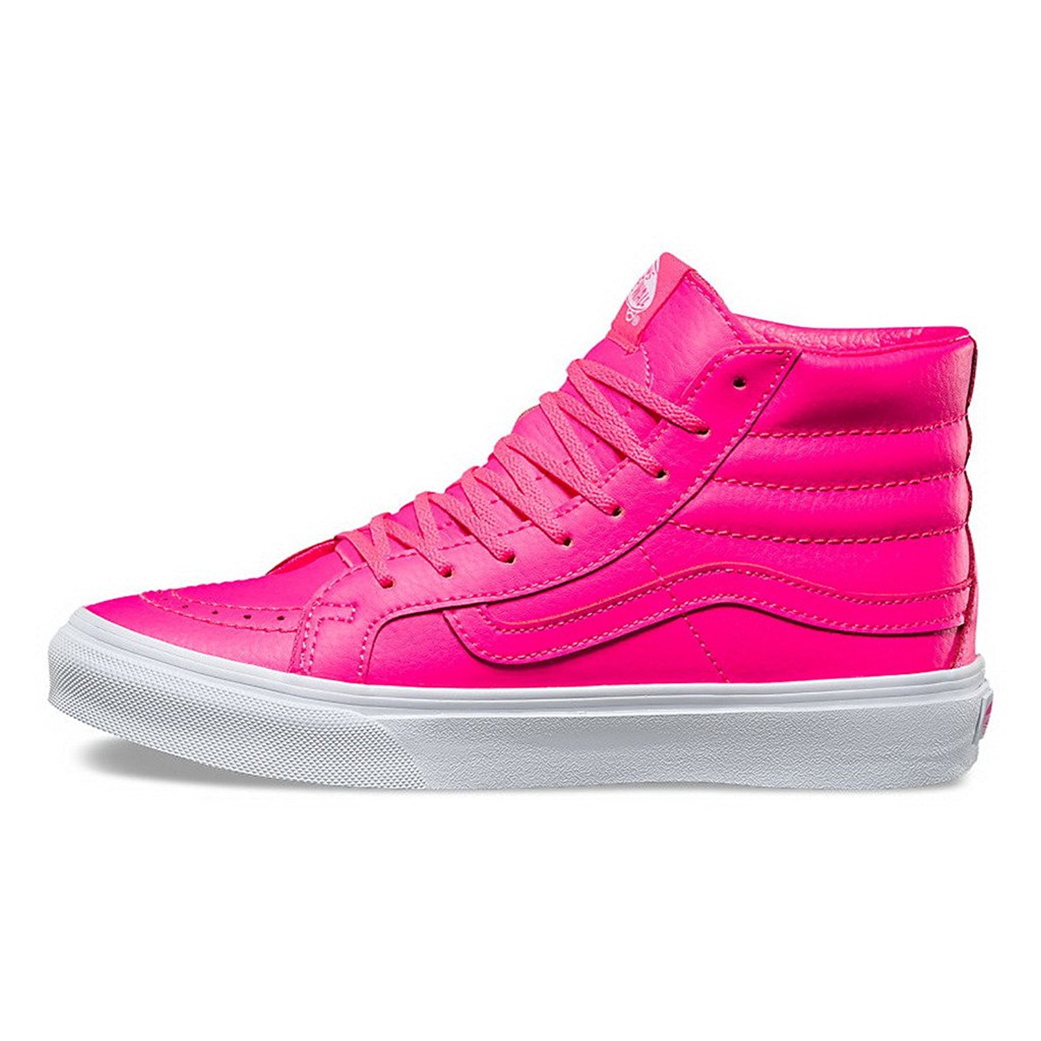 Vans Sk8-Hi Slim Neon Leather Pink High-Top Skateboarding Shoe - 7M / 5.5M - image 4 of 4