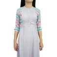 thumbnail image 2 of Bimba Women's Indian Ethnic Printed Pink Kurta Drawstring Waist Tunic Dress-8, 2 of 8