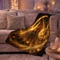thumbnail image 6 of Golden Celestial Woman Portrait Print, Ethereal Golden Celestial Portrait, Birthday Gift for Celestial Fantasy Enthusiasts, Cozy Flannel Blanket and Home Decor for Bedroom and Living Room, 6 of 9