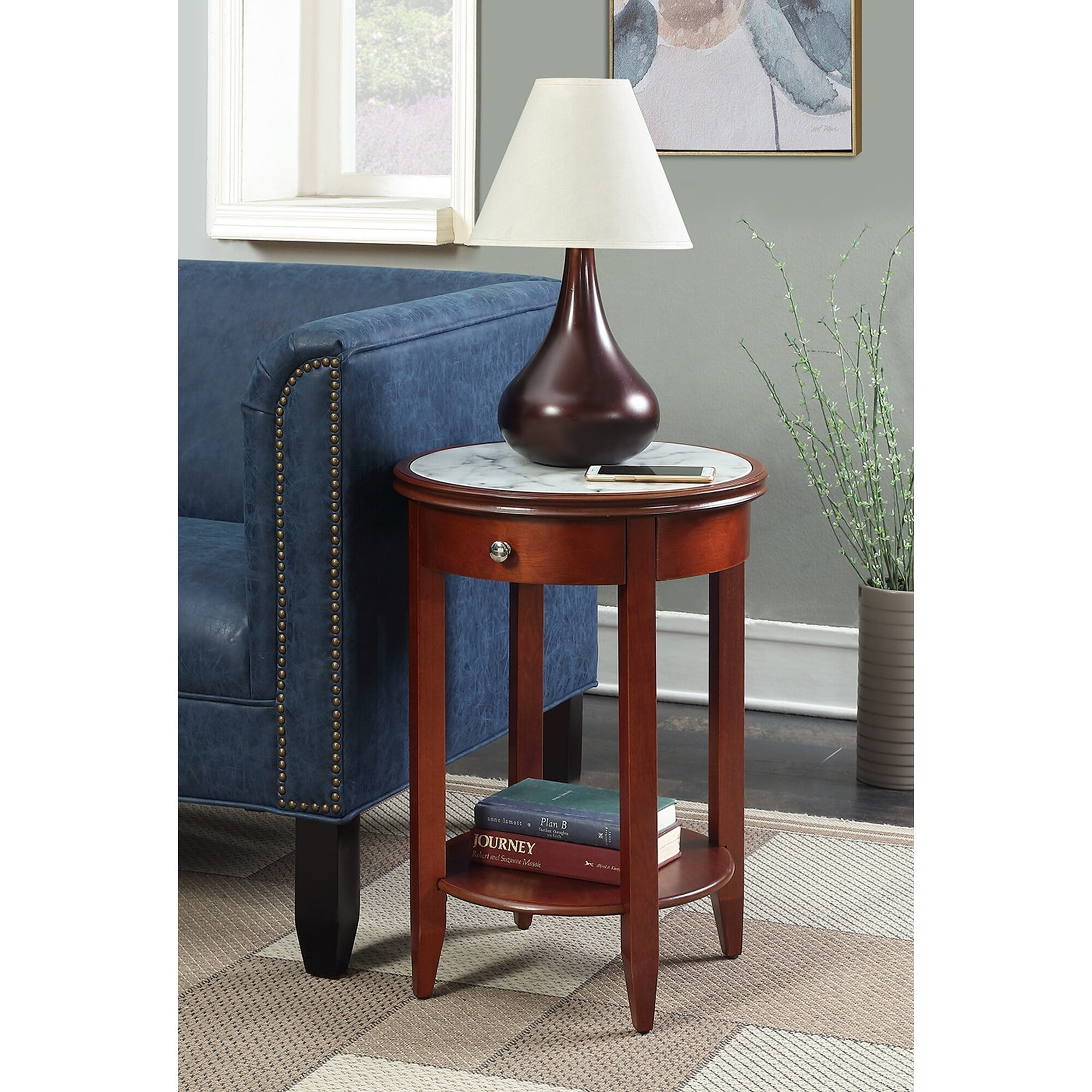 Copper Grove Aubrieta 1 Drawer End Table with Shelf Mahogany