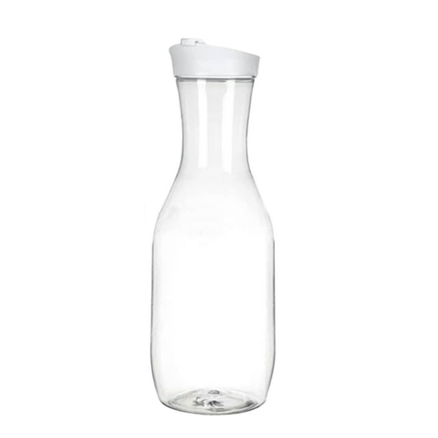 Kyursd Organisateurs d'Été et Rangement Offre Spéciale! Carafe en Plastique avec Couvercle Rabattable Base Conteneurs de Jus Pichet en Plastique Transparent pour Eau Thé Glacé Jus Boisson Infusion à Froid et Bar
