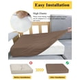 thumbnail image 5 of Pure Brown Couch Cushion Covers, Stretch Seat Cushion Covers for Sectional Sofa, Simple Solid Color Individual Sofa&nbsp;Slipcovers Furniture Protector with Elastic&Straps Small 1Pcs, 5 of 7
