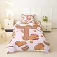 thumbnail image 2 of Erosebridal Girls Personalized Initial T Cute Capybara Twin Bedding For Kids,Cartoon Fruit Orange Watermelon Flowers Duvet Cover Set,2pcs,No Comforter,Pink Reversible, 2 of 6