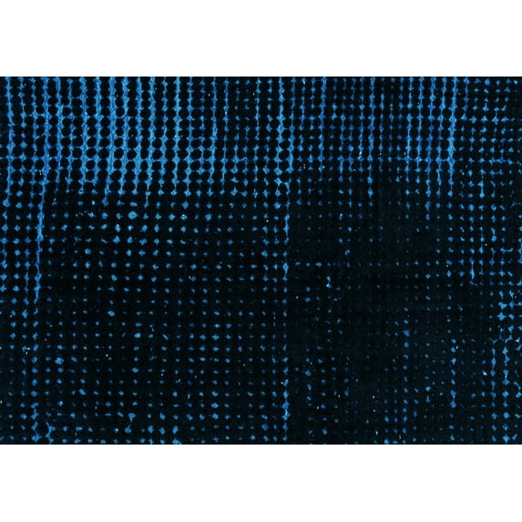 Ahgly Company Indoor Rectangle Abstract Light Blue Modern Area Rugs, 7' x 10'