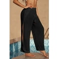 thumbnail image 4 of Pantalon de Plage pour Femme à Jambe Fendue, Noir, avec Garniture en Dentelle, 4 of 17