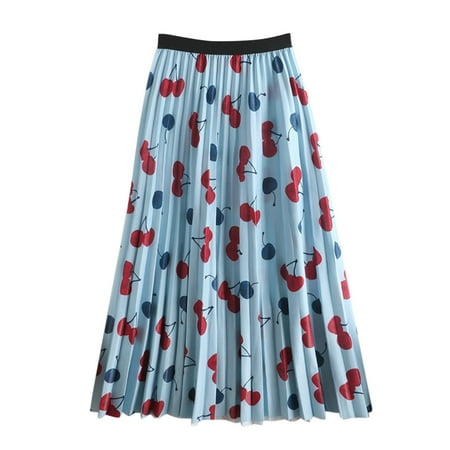 

Qufokar Maternity Skirt Over The Belly Raffia Table Skirt Pleated A Womens Skirt Line High Floral Print Swing Midi Skirts Waist Skirt