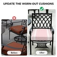 thumbnail image 5 of Outdoor Patio Cushion Covers 4 Pack Pink Striped Patio Chair Cushion Covers with Ties and Zipper Classic Farmhouse Stripes Waterproof Outdoor Seat Cushion Covers for Patio Furniture 24"x24", 5 of 9