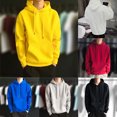 thumbnail image 3 of Ashion Men Kangaroo Pocket Plain-Colour Sweaters Hoodies for Winter Sports Casual, 3 of 7