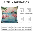 thumbnail image 5 of Summer Flamingo Pillow Cover Lush Palm Landscape with Pink Birds, Watercolor Style Cushion Case for Home Decor, 5 of 5