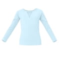 thumbnail image 4 of Girls' Solid Color Long Sleeved Round Neck Dance Practice Uniform Mid Size Children's Top, 4 of 6