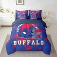 thumbnail image 2 of Manfei American Football Twin Bedding Sets 7pcs for Kids Teens, Rugby Helmet Bedding Comforter Set, Navy Red Graffiti Splash Sheet Sets, Lightweight Room Decor, 2 of 8
