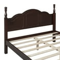 thumbnail image 6 of Aukfa Mid-Century Solid Wood Full Size Bed Frame with 43" Tall Herringbone Headboard, Heavy Duty, Dark Brown, 6 of 8