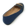 thumbnail image 2 of Victoria K Women's Denim Slip-on With Gold Buckle Ballerina Flats, 2 of 6