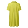 thumbnail image 4 of Guieoi Womens Dresses Plus Size Spring Summer Dresses for Women 2026 Casual Lapel-Collar Long Shirt Dress Yellow XXXXL, 4 of 7