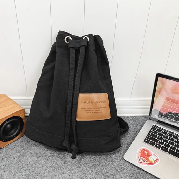 Mochila Durable Cordón Lona de alta capacidad Color sólido Mujer Ocio diario