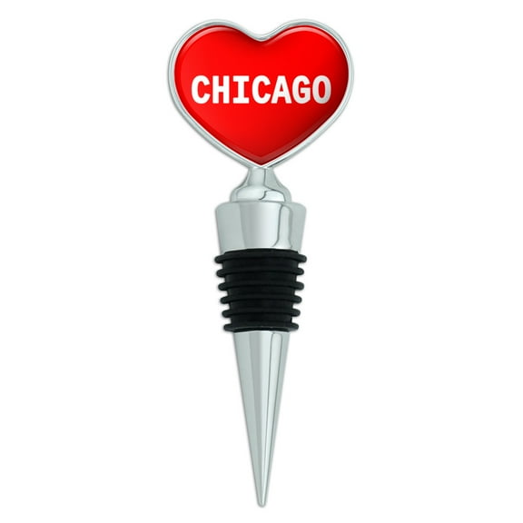 Chicago Heart Wine Bottle Stopper