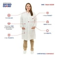 thumbnail image 2 of White SMS Lab Coat with 3 Pockets, Knit Wrist, 2 of 2