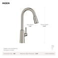 thumbnail image 3 of Moen Riley Chrome One-Handle Pulldown Kitchen Faucet Featuring Power Boost for a Faster Clean and Reflex Docking System for the Spray Head, Modern Kitchen Sink Faucet, 3 of 7