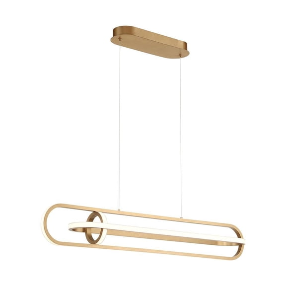 37039-028 Eurofase Lighting Demark Linear Chandelier 1 Light-Satin Gold Finish