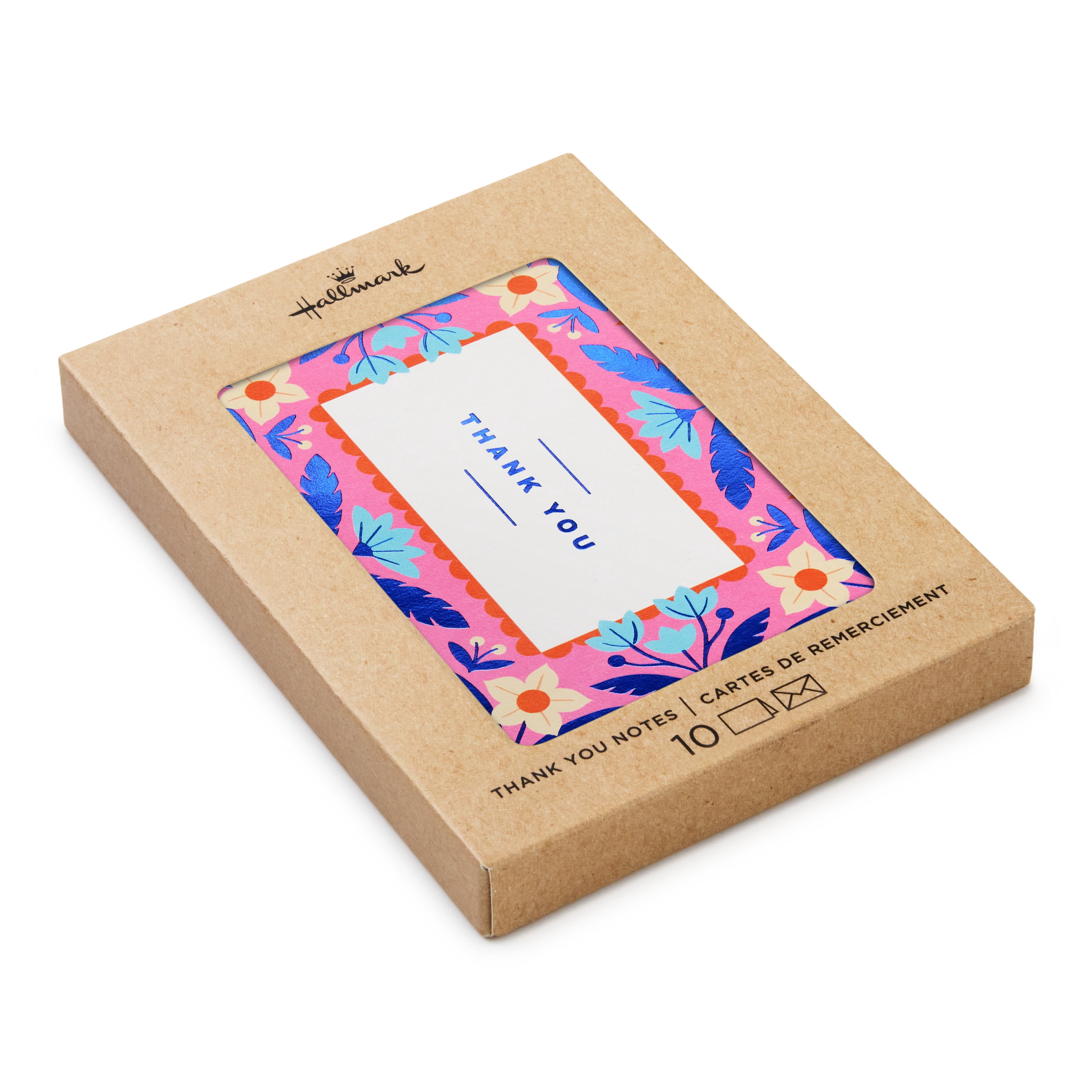 Hallmark Blank Thank You Notes (Eclectic Pink Floral), Pack of 10