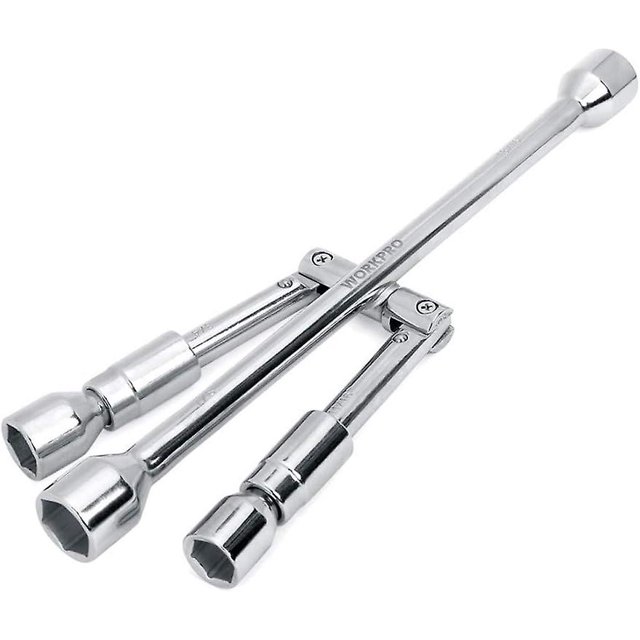 Llaves de rueda en cruz, llave de reparación en cruz, llave en cruz plegable para automóvil Llave de 4 vías, herramienta para cambiar neumáticos