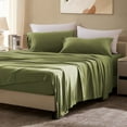 thumbnail image 5 of Sleep Zone King Sheets Set - 4 Piece Bedding - Jersey Knit Cooling Sheet Set - Soft and Fade Resistant - Easy Care - Deep Pocket (King,Green), 5 of 7