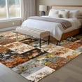 thumbnail image 4 of Area Rug for Living Room, Floral Patchwork Non-Slip Indoor Large Carpet for Bedroom/Dining Room, Vintage Country Geometric Flower Washable Low-Profile Rectangle Floor Runner Rugs - 6 x 9 Ft, 4 of 8