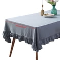 thumbnail image 5 of HGYCPP Rustic Vintage Flounces Ruffle Trim Tablecloth Washable Cotton Linen Table Cover, 5 of 12
