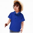 thumbnail image 4 of NIEWTR Kids Lightweight Short Sleeve Polo Shirt Baggy Fit for Casual Jogging Streetwear and Comfort（Dark Blue,12-18 Months), 4 of 4