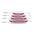 thumbnail image 1 of 1PCS Rectangle Foldable Silicone Lunch Box Refrigerator Microwave Oven Lunch Box Storage Boxes Outdoor Food Taper Lonchera grey pink 1, 1 of 6