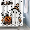 thumbnail image 4 of Tchckioa Shower Curtain,Waterproof Hooks Bath Curtain for Bathroom Decor,Halloween Cute Spooky Ghost,72x72, 4 of 8