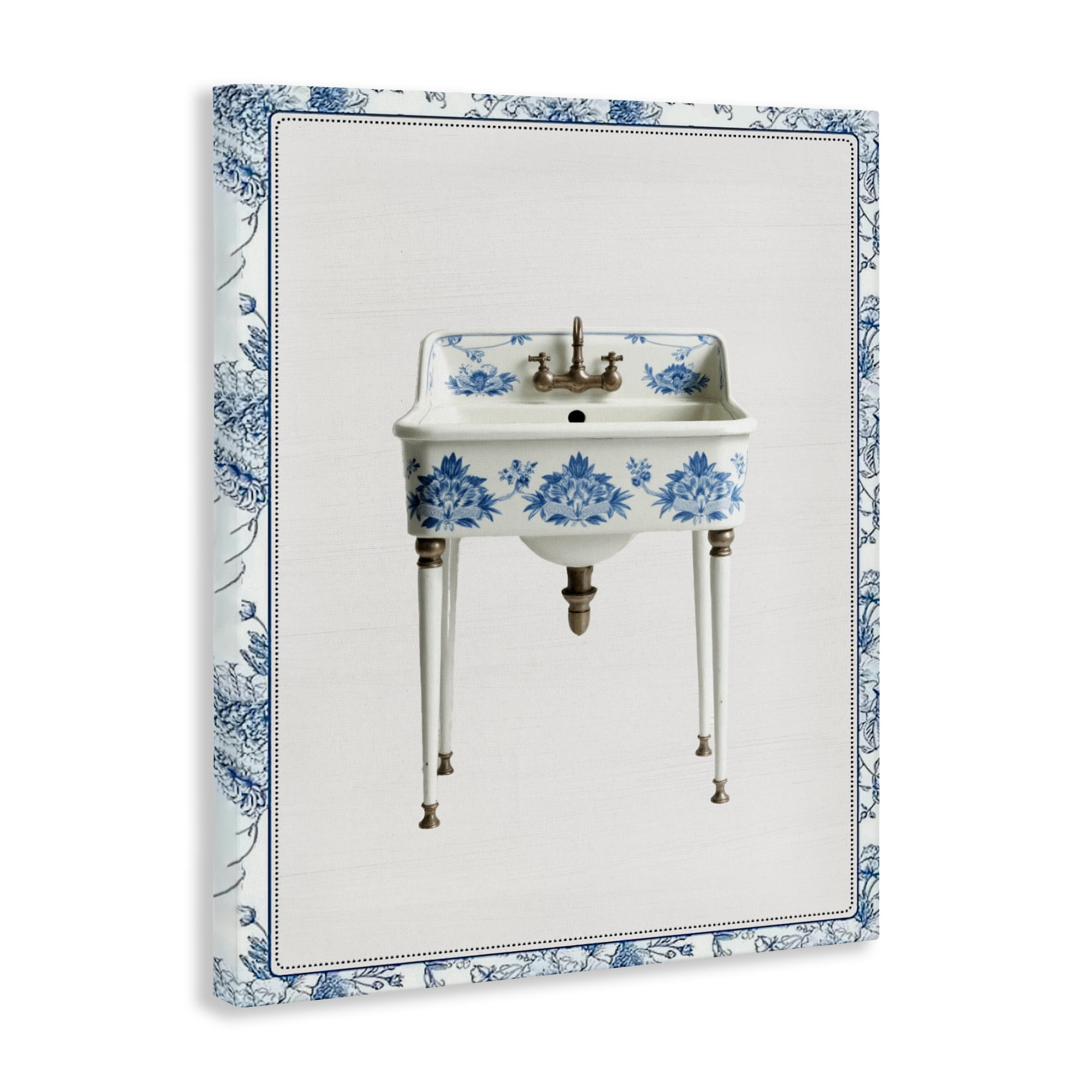 Vintage Chinoiserie Sink Canvas Wall Art, design by Lettered and Lined