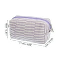 thumbnail image 2 of 1 Pc Bolsa de Maquillaje de Tejer Portátil para Mujeres para Vacaciones y Viajes de Negocios Hilo Púrpura, 2 of 3