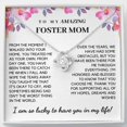 thumbnail image 3 of To My Amazing Foster Mom Necklace, Foster Mom Gift, Step Mother Gift, Meaningfull Message for Mother's Day, 3 of 3