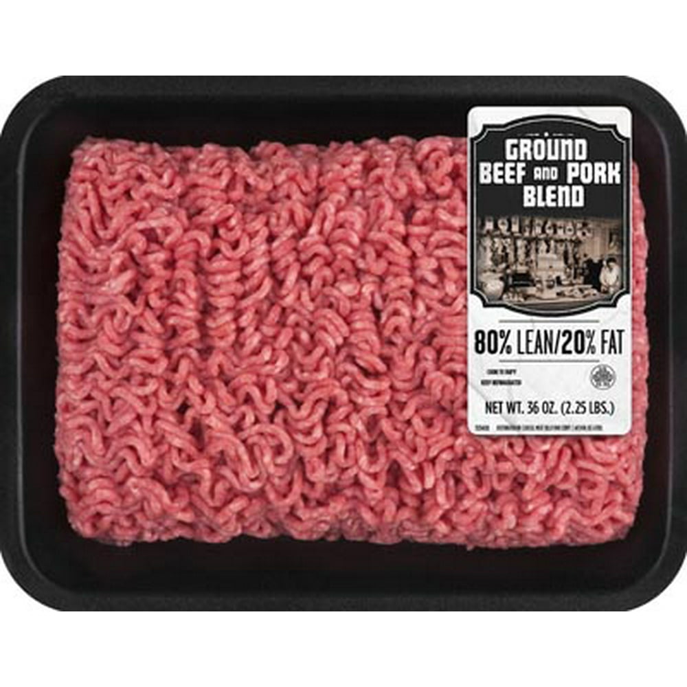 80 Lean/20 Fat, Ground Beef and Pork Tray, 2.25 lbs