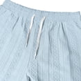 thumbnail image 7 of Men's 2 Piece Jacquard Textured Beach Outfits Summer Casual Button Down Shirts and Shorts Matching Sets Big and Tall Size S-3XL Light Blue, 7 of 7