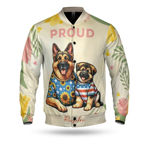 Happy Mother's Day Proud German Shepherd Mom Gsd All Over Print 3D Baseball Jacket Alsatian Dog Lover Gifts Bomber Jacket Softball - 03003