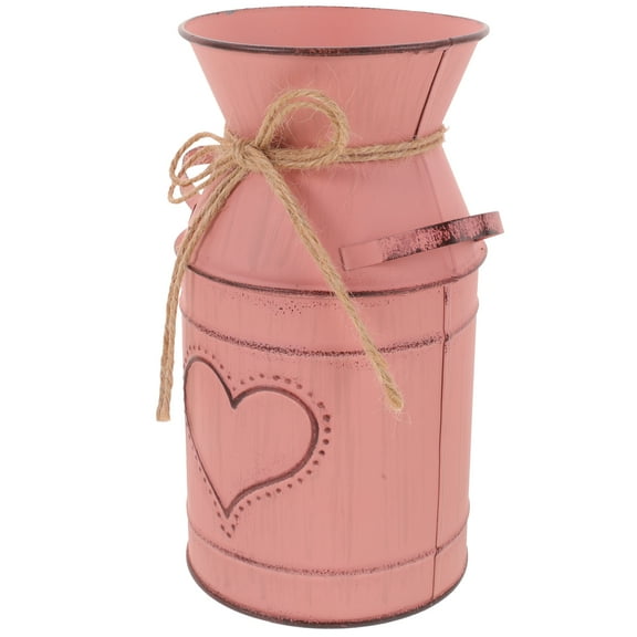 Iron Flower Pot Rural Vintage Vase Rustic Metal Milk Can Bucket for Arrangement